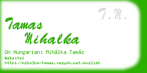 tamas mihalka business card