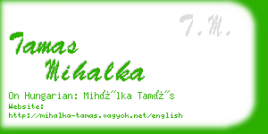 tamas mihalka business card